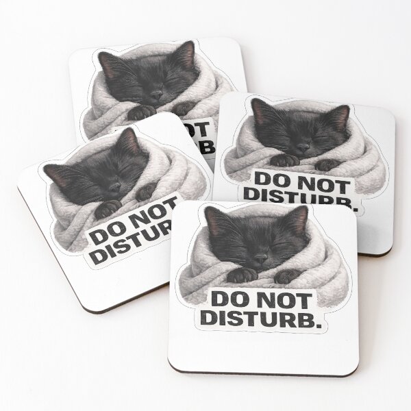 Item preview, Do Not Disturb Sleeping Black Cat Sticker | Funny Cat Lover Meme designed and sold by Skedart.