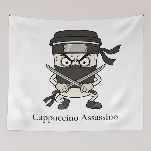 Item preview, Cappuccino Assassino – Funny Italian Brainrot Gift Meme Ninja Coffee Cup designed and sold by Sekla-Studio.