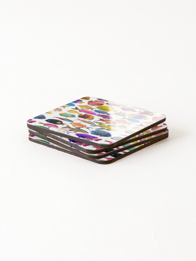 Thumbnail 4 of 5, Coasters (Set of 4), fish designed and sold by InaneCat.
