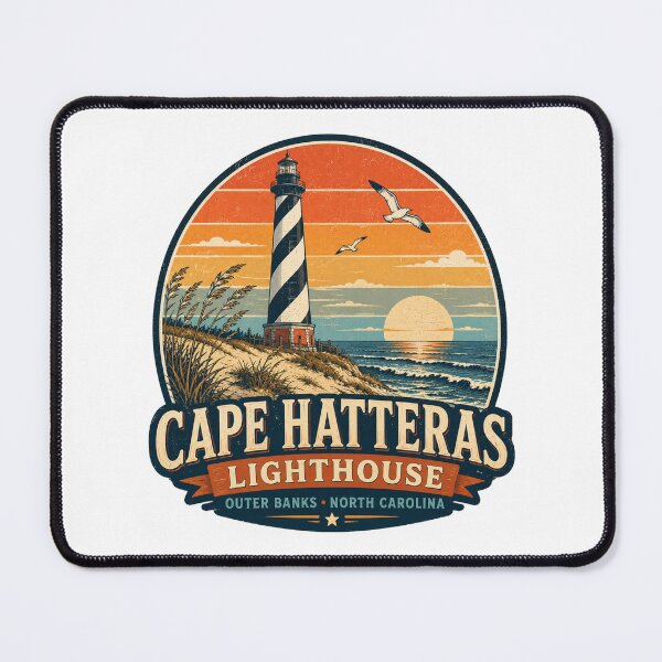 Item preview, Cape Hatteras Lighthouse Retro Travel Shirt | Vintage Outer Banks North Carolina Coastal Design designed and sold by Globalcitytees.