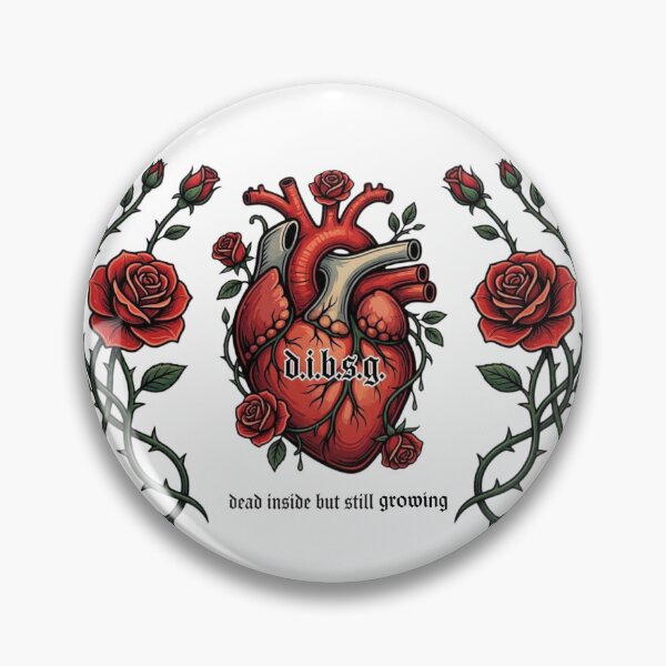 Item preview, Dead Inside But Still Growing - Anatomical Heart & Rose Vines designed and sold by AcosDesign.