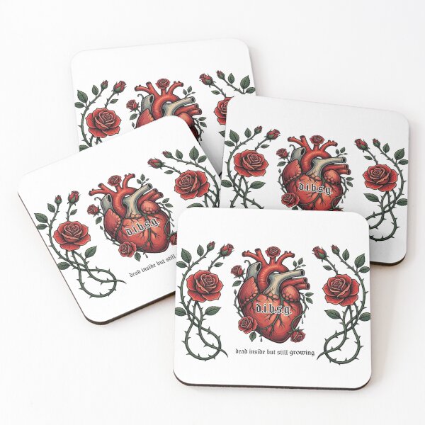 Item preview, Dead Inside But Still Growing - Anatomical Heart & Rose Vines designed and sold by AcosDesign.