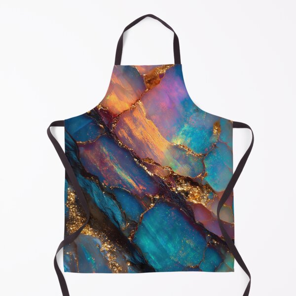 Item preview, Opal Abstract Art | Iridescent Gemstone Texture | Gold Kintsugi Design | Vibrant Resin Marble Artwork designed and sold by happywkndclub.
