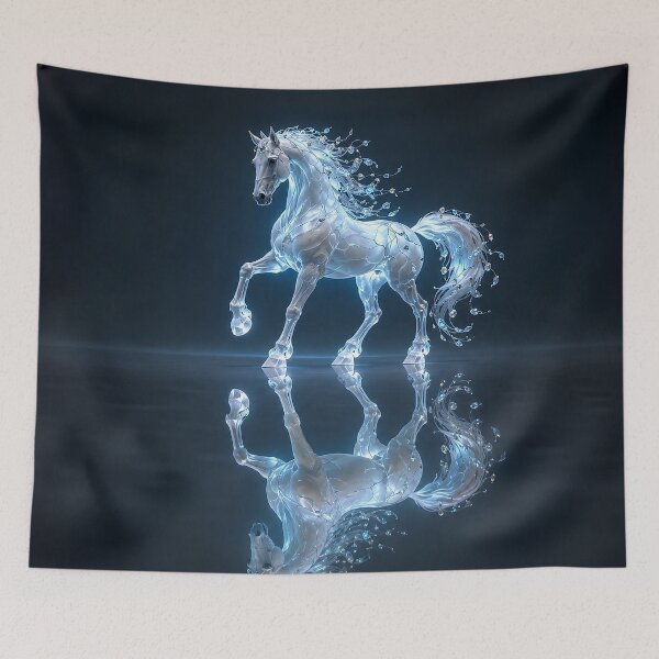 Aperçu de l'œuvre Frostmirror Equinox: The Luminous Reflection Stallion créée et vendue par BlissBlvdShop.