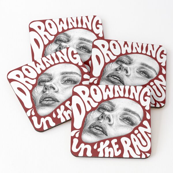 Item preview, Drowning in the Rain | Emotional Wall Art Print | Dark Aesthetic Poster | Melancholy Illustration designed and sold by windrose.