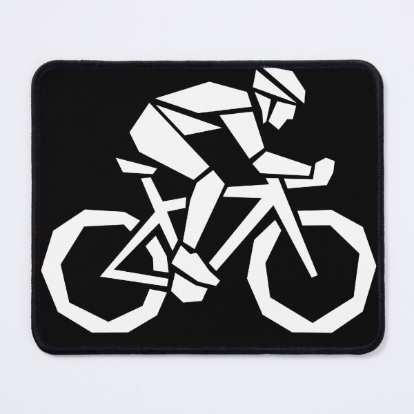 Item preview, Geometric Cyclist Riding Bicycle White designed and sold by quibrak.
