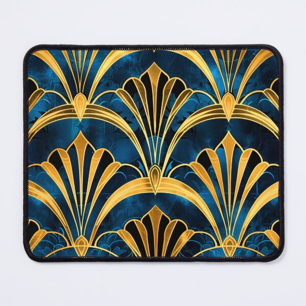 Item preview, Elegant Blue Teal And Golden Art Deco Pattern designed and sold by DEC02.