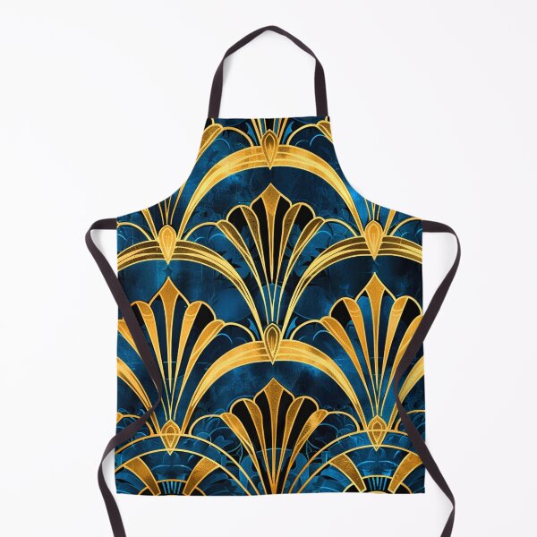 Item preview, Elegant Blue Teal And Golden Art Deco Pattern designed and sold by DEC02.