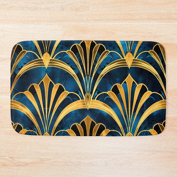 Item preview, Elegant Blue Teal And Golden Art Deco Pattern designed and sold by DEC02.