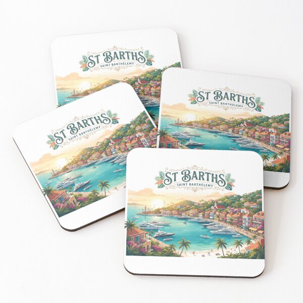 Item preview, Vintage St Barths Saint Barthélemy Tropical Travel Illustration designed and sold by Mathias Yakubu Design.