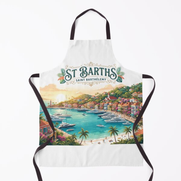 Item preview, Vintage St Barths Saint Barthélemy Tropical Travel Illustration designed and sold by Mathias Yakubu Design.