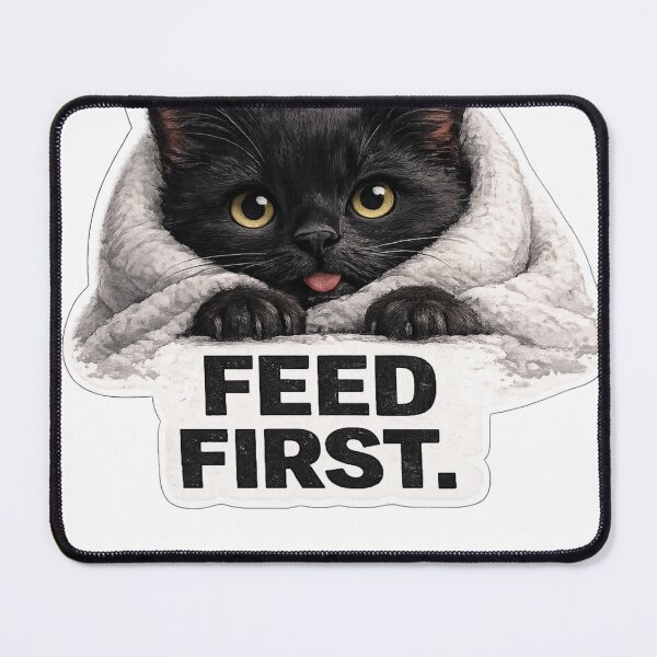 Item preview, Black Cat Sticker | Hungry Cat Meme | Cat Lover Gift designed and sold by Skedart.