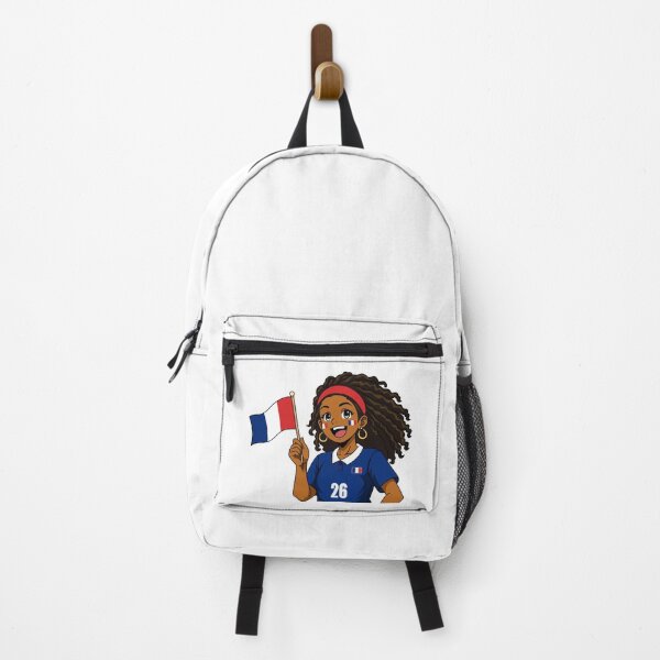 Item preview, France Flag Supporter Curly Hair Anime Girl designed and sold by Anne97s.
