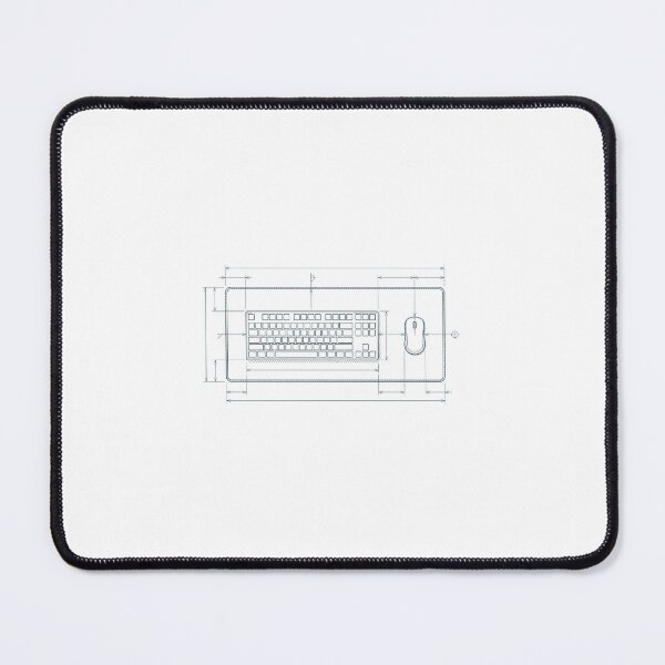 Item preview, Complete Desk Setup Blueprint - Keyboard Mouse Mousepad Schematic designed and sold by IconicVectors.