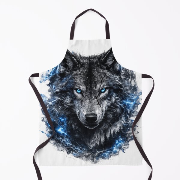 Item preview, Mystic Alpha Wolf – Glowing Blue Eyes Dark Fantasy Wolf Art designed and sold by Evening Twilight.