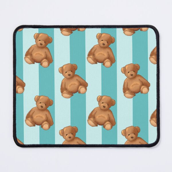 Item preview, Teddy bear on teal stripe designed and sold by OhNoNotAgain42.