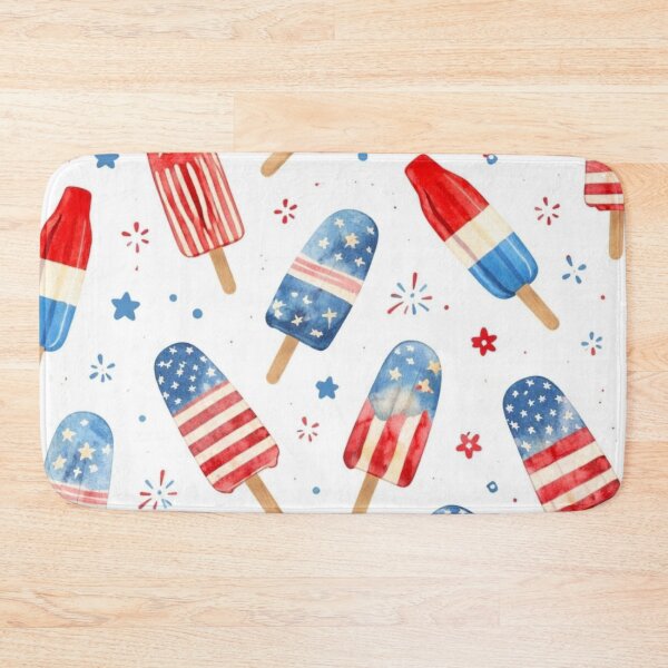 Item preview, Patriotic Popsicle Pattern | Watercolor Summer Dessert Illustration designed and sold by Shars-creations.