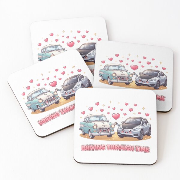 Item preview, Cute Vintage 1960s Classic Car and Modern Car Kawaii Art designed and sold by M.Store.