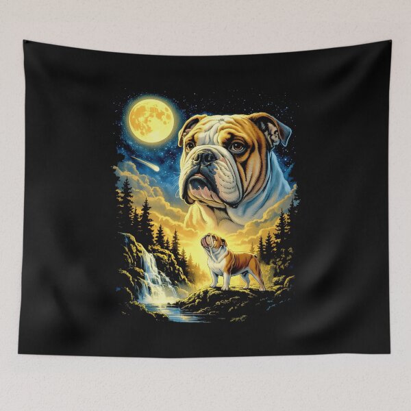 Item preview, Bulldog Howling at The Moon Funny Dog Meme designed and sold by charoen-design.
