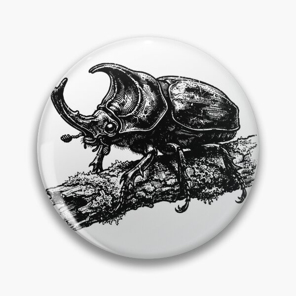 Item preview, Vintage Woodcut Rhinoceros Beetle Illustration designed and sold by DuckOddity.