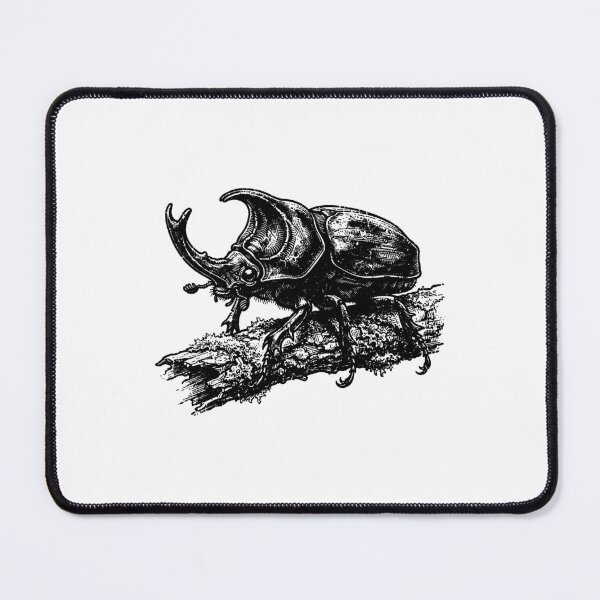 Item preview, Vintage Woodcut Rhinoceros Beetle Illustration designed and sold by DuckOddity.