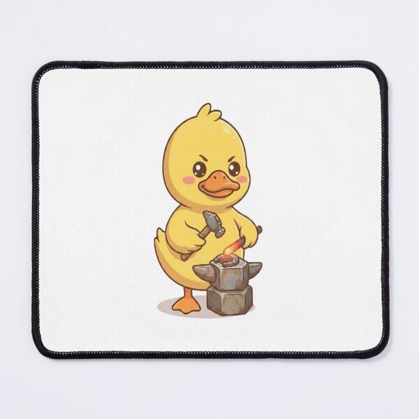 Item preview, Cute Duck Blacksmith Forging Horseshoe designed and sold by Ella_Sketch.