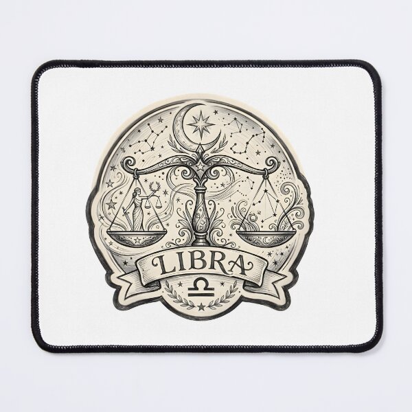 Item preview, Libra Vintage Celestial Scales Moon Stars Badge Zodiac Art designed and sold by Zodiac Celestial Art.