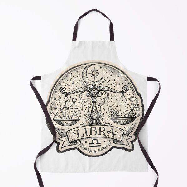 Item preview, Libra Vintage Celestial Scales Moon Stars Badge Zodiac Art designed and sold by Zodiac Celestial Art.