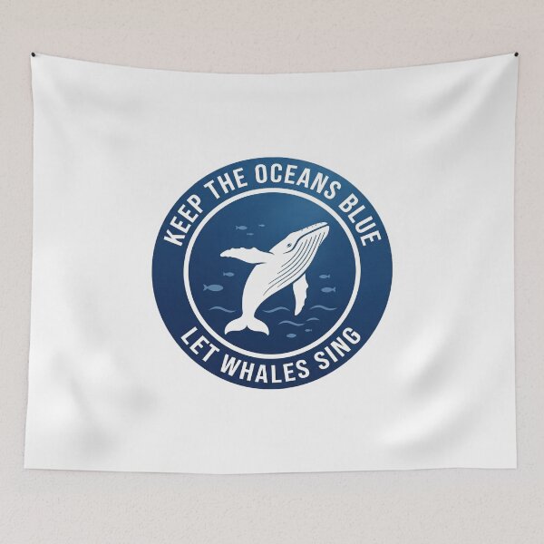Item preview, Keep The Oceans Blue Whale designed and sold by maniacdesignz11.