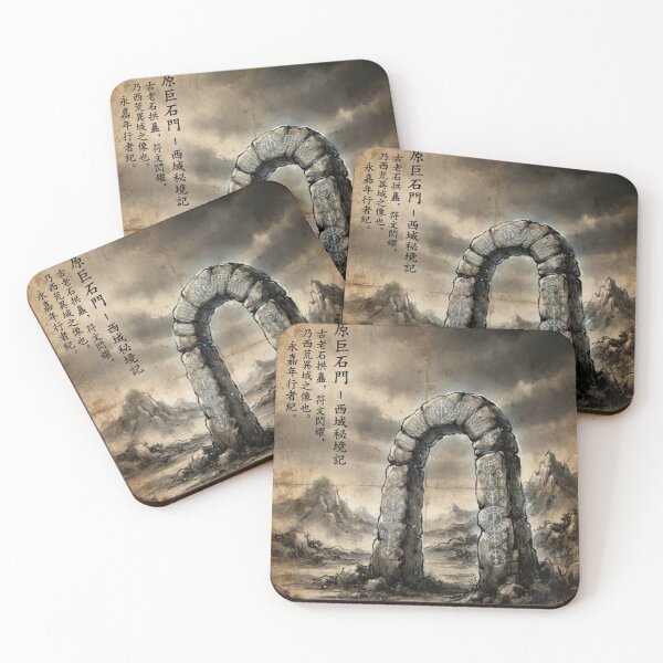 Item preview, The Portal of Ancient Runes Sumi-e Ink Wash designed and sold by DuckOddity.