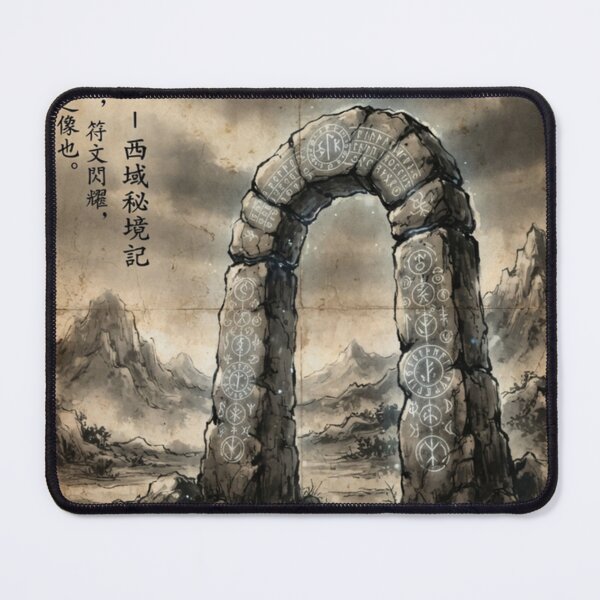 Item preview, The Portal of Ancient Runes Sumi-e Ink Wash designed and sold by DuckOddity.