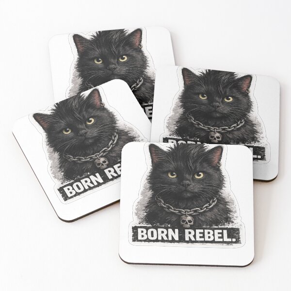 Item preview, Born Rebel Black Cat Sticker | Punk Black Cat | Alternative Cat Lover Design designed and sold by Skedart.