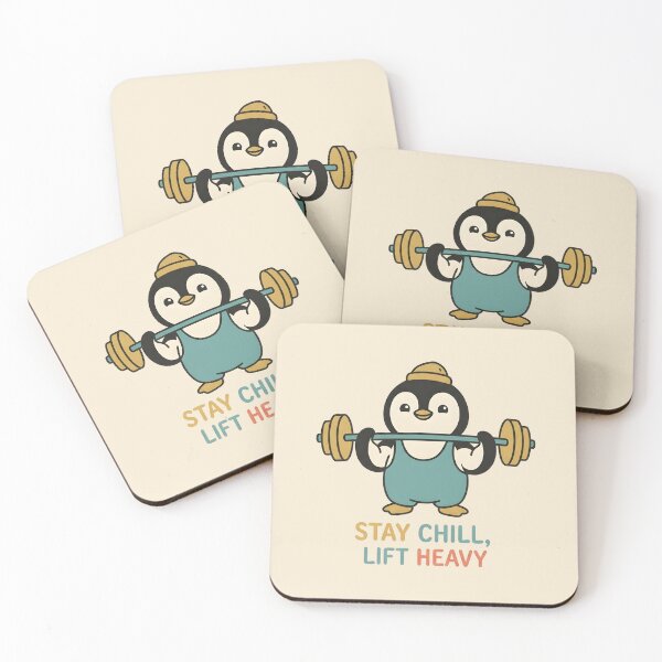 Item preview, Penguin Lifting Weights Funny Gym Motivation Retro Fitness designed and sold by dreephic22.