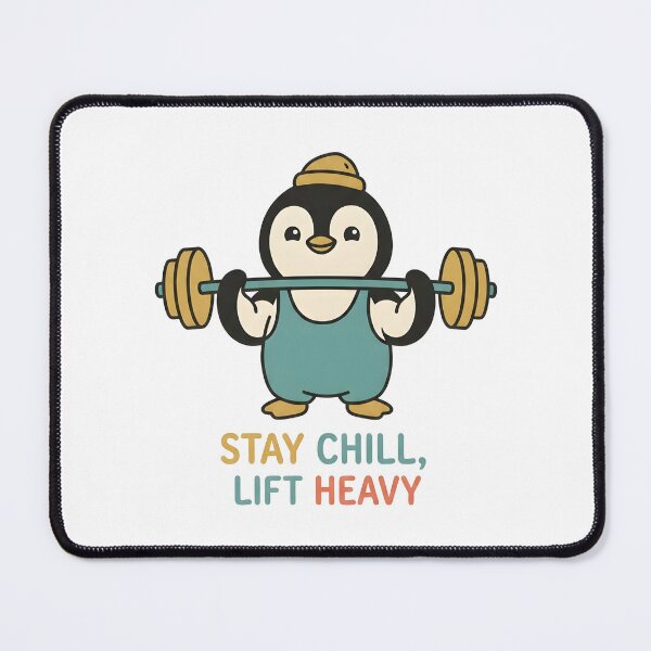Item preview, Penguin Lifting Weights Funny Gym Motivation Retro Fitness designed and sold by dreephic22.