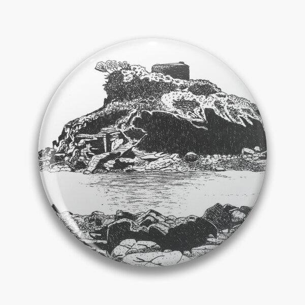 Item preview, Portelet Bay Jersey black and white drawing designed and sold by Tiger's Eye Books.