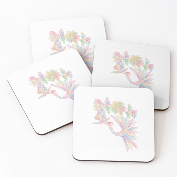 Item preview, Korean Traditional Pastel Bird and Floral Watercolor Pattern designed and sold by Yiruda-Art.