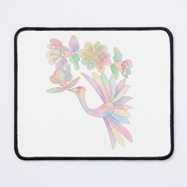 Item preview, Korean Traditional Pastel Bird and Floral Watercolor Pattern designed and sold by Yiruda-Art.