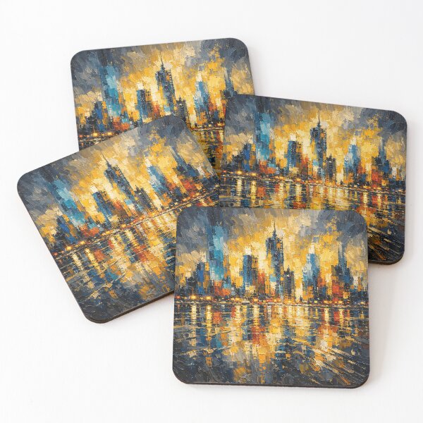 Item preview, Golden Reflections City Skyline designed and sold by Ingorgia Studio.
