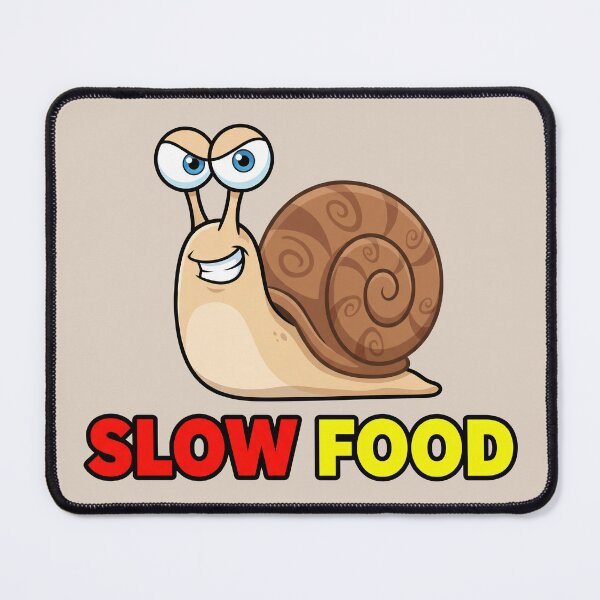 Item preview, Slow Food Funny Snail Illustration – Fast Food Parody Humor Design 3 designed and sold by WordPlayStudio.