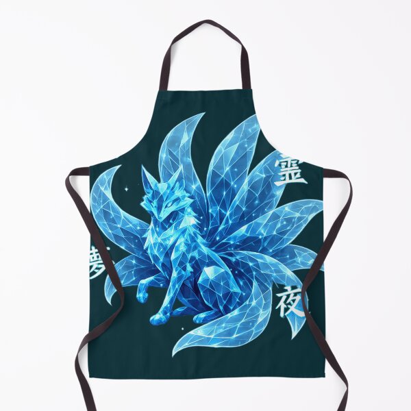 Item preview, Polygonal Blue Kitsune Spirit – Mystic Nine-Tailed Fox Yokai Art designed and sold by Sticleg.