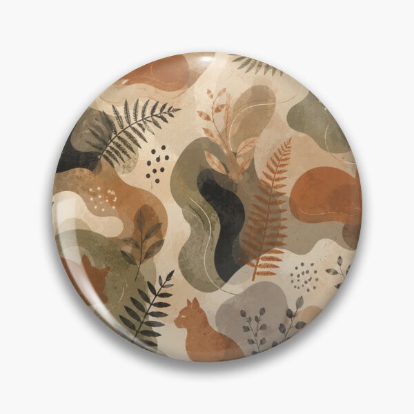 Item preview, Woodland Botanical Cat Pattern designed and sold by Mindworx21.