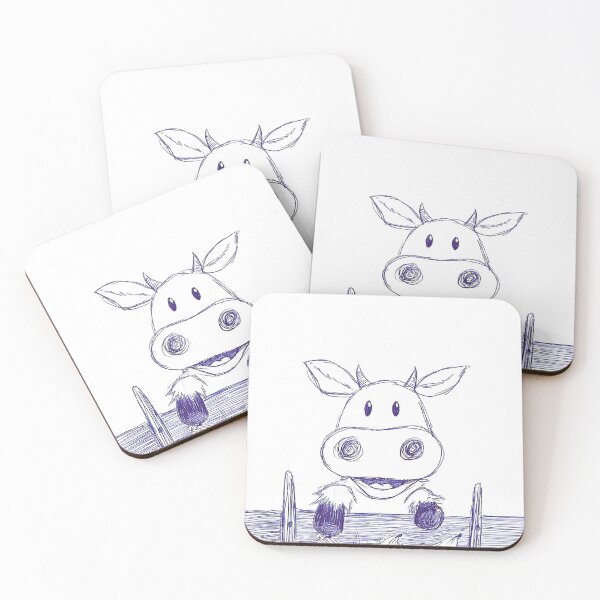 Item preview, Cute Happy Cow Hand Drawn Ballpoint Pen designed and sold by BOKEbyTC.