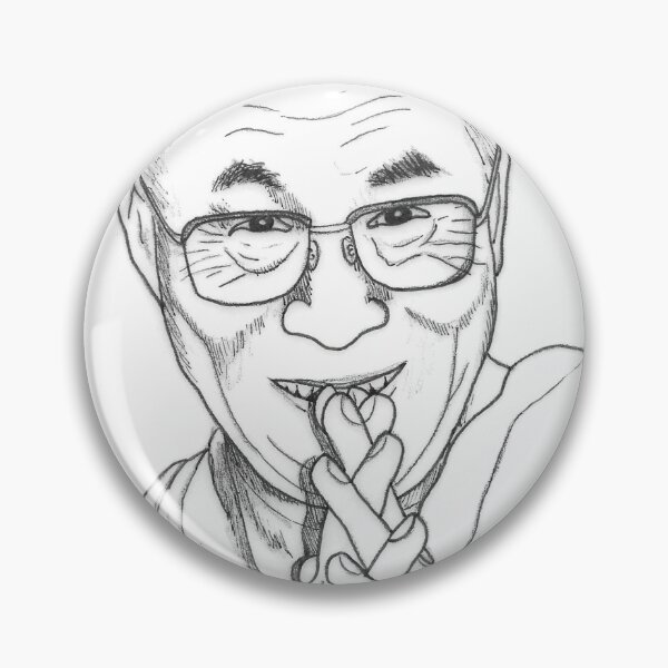 Item preview, H.H. Dalai Lama Pencil Marker Sketch Grayscale designed and sold by BOKEbyTC.