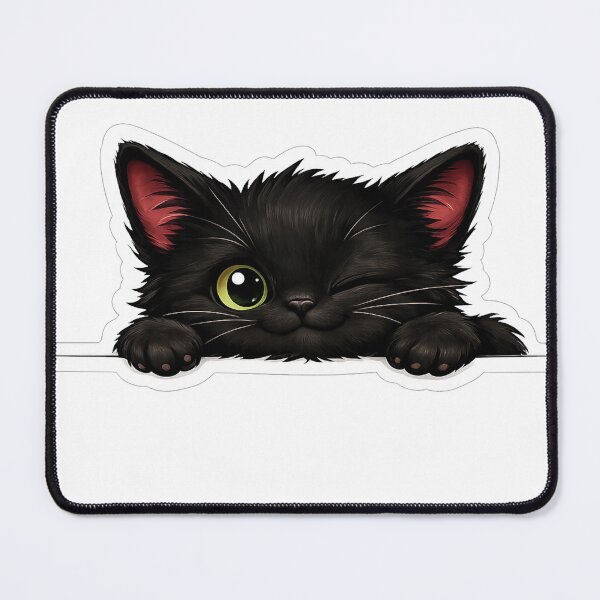 Item preview, Black Cat Peeking Over Edge Sticker | Cute Curious Kitten Decal designed and sold by Skedart.