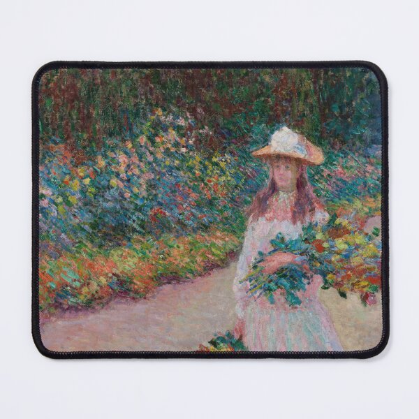 Item preview, romantic Impressionist painting of a woman in a garden  designed and sold by SENSIBILITY2020.