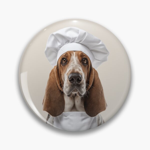 Item preview, Funny Basset Hound Dog Chef Realistic Animal Cooking Humor Art designed and sold by LazyOwlStore.