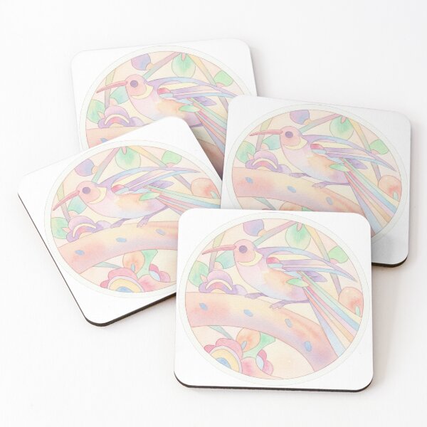 Item preview, Korean Traditional Pastel Bird Circle Watercolor Pattern designed and sold by Yiruda-Art.