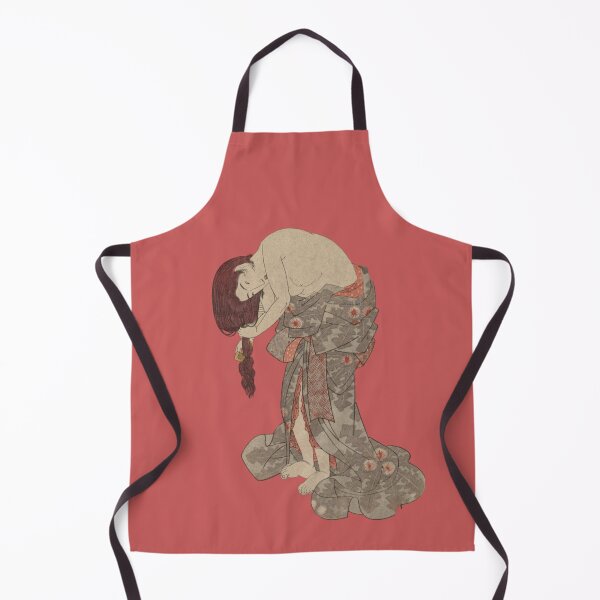 Item preview, Japanese Woman - Modern Ukiyo-e Portrait - Japandi, Terracotta designed and sold by Black Swallow.