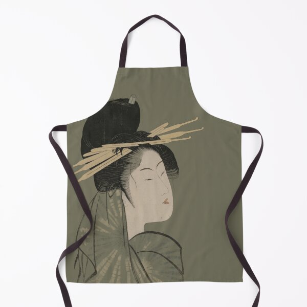 Item preview, Japanese Geisha - Modern Ukiyo-e Portrait - Japandi, Sage Green designed and sold by Black Swallow.