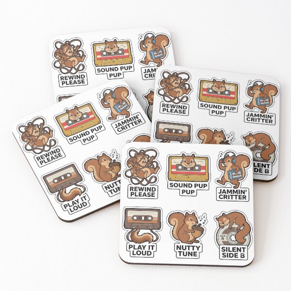Item preview, Vintage Squirrel Tape Sticker Pack - Retro Walkman & Audio Puns designed and sold by SimpleP.